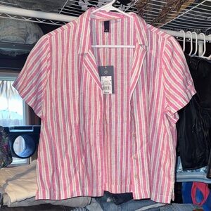 Women's Cropped linen shirt by Universal Thread